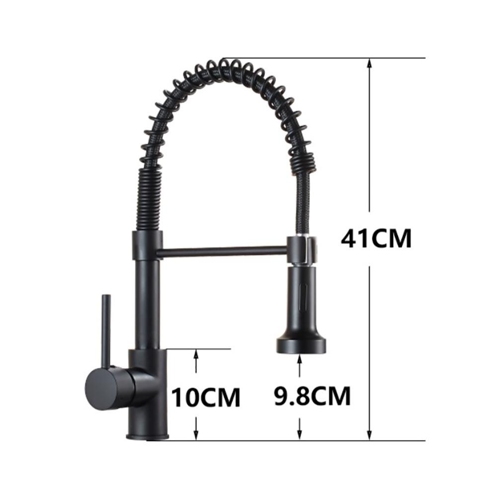 

Brush Gold Kitchen Faucet Sink Mixer Single Lever Hot and Cold Water Faucet Gold Rotation Brass Tap Pull Down Spring Sink Mixer чёрный