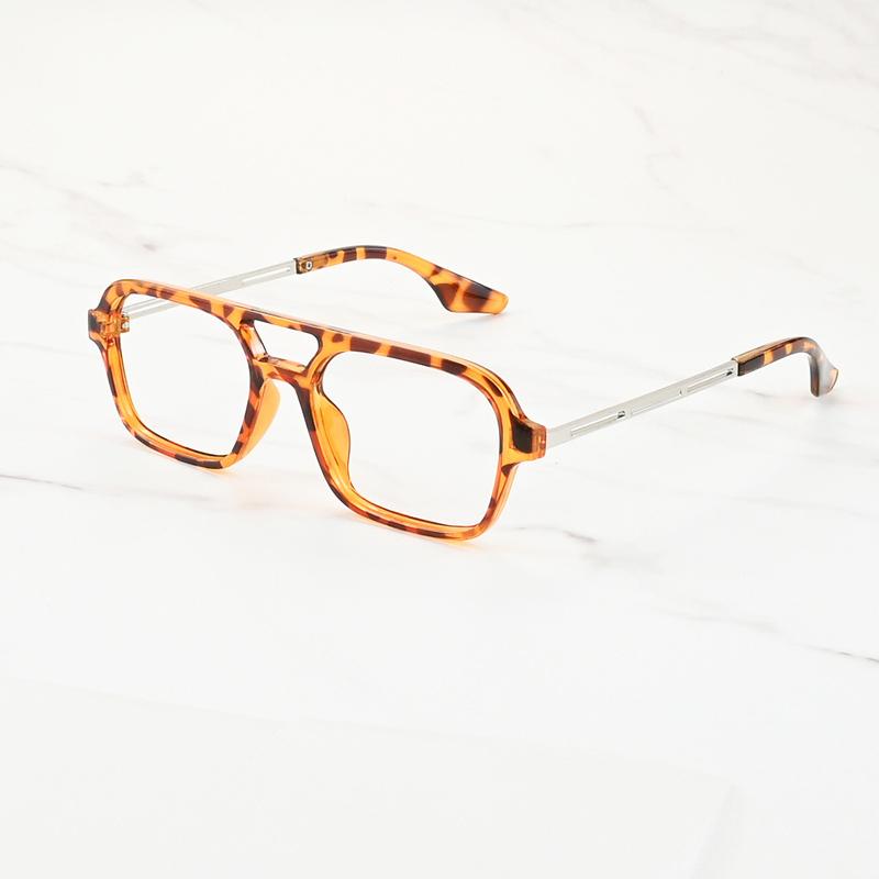 

New Brand Alloy Double Beam Square Men Women Myopia Optical Prescription Nearsight Anti Blue Light Eyewear 0