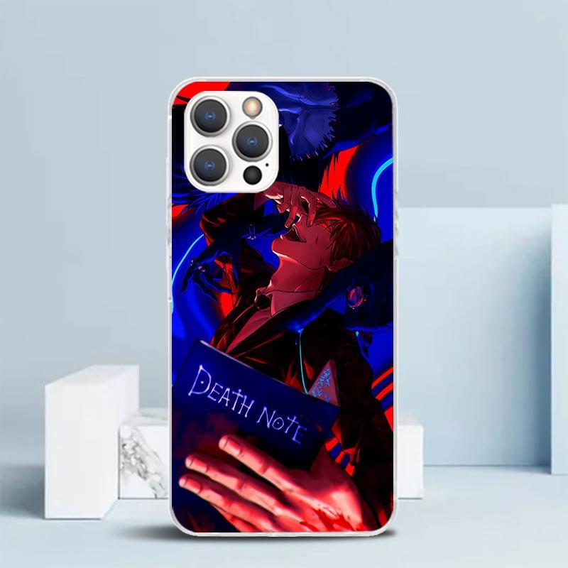 N-Note D-Death Yagami Light Soft Cover for iPhone 16 17 Air 15 14 Pro Max 16E Phone Case 13 Mini 12 11 7 SE 8 Print Pattern Fit