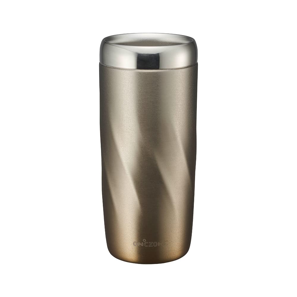 Doshisha Sub-Zero Tumbler, 280ml, Vacuum & Cooling, Triple-Layer Stainless Steel Tumbler, Gold, ON℃ZONE