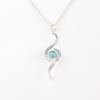 Natural Blue Cat's Eye Gemstone 925 Solid Silver Jewelry Handmade Long Pendant PP-44-38