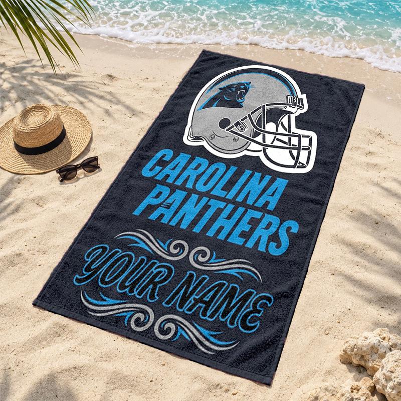 Carolina Panthers Custom Name Beach Towels Also Serve As Bath Towels Summer Essential a Musthave for the Outdoors the Beach and the Pool