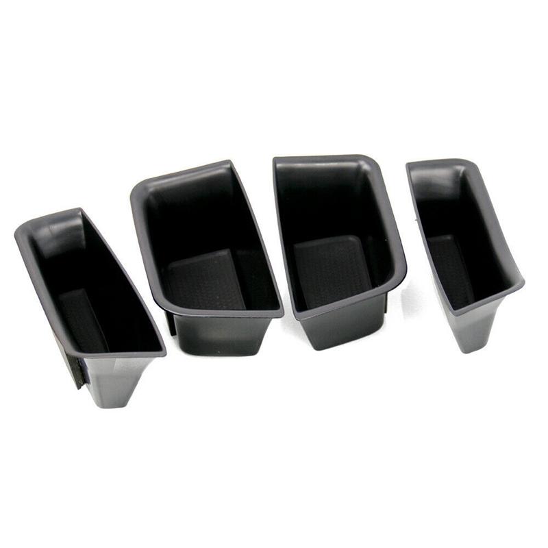 4Pcs Car Door Handle Storage Box Cup Holder For Porsche Macan 2015 2016 2017 2018 Auto Interior Organizer Accessories