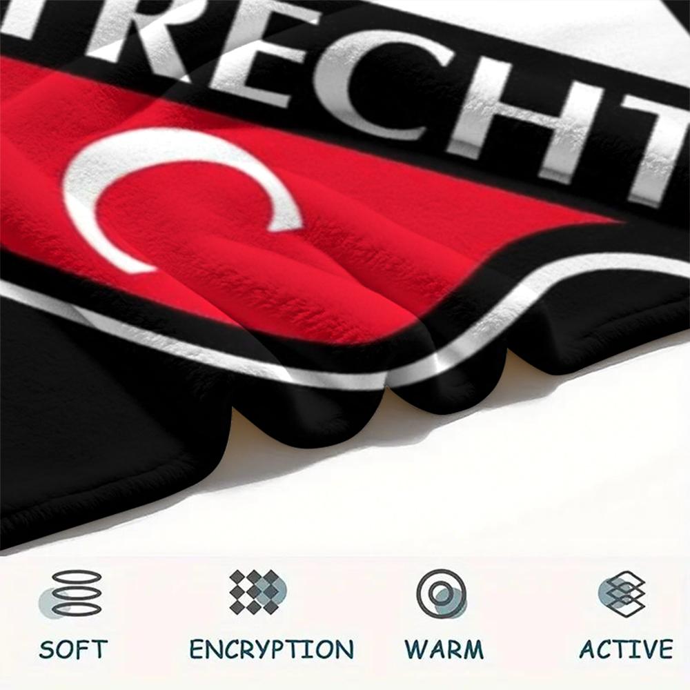 1PC Custom Name FC Utrecht Patterned Flannel Blanket Suitable For All Seasons for Home Decor Warmth and Comfort Gifts Holiday Present