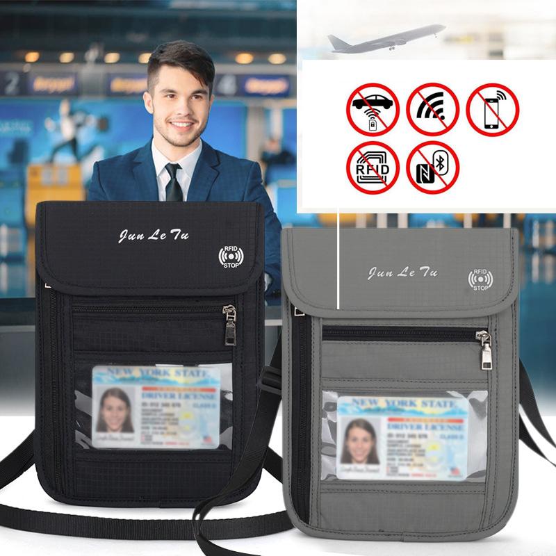 Fascia porta soldi da viaggio Blocco RFID Impermeabile Marsupio Marsupio Portafoglio Nascosto Segnale Blocco RFID Porta Passaporto Borsa Documenti