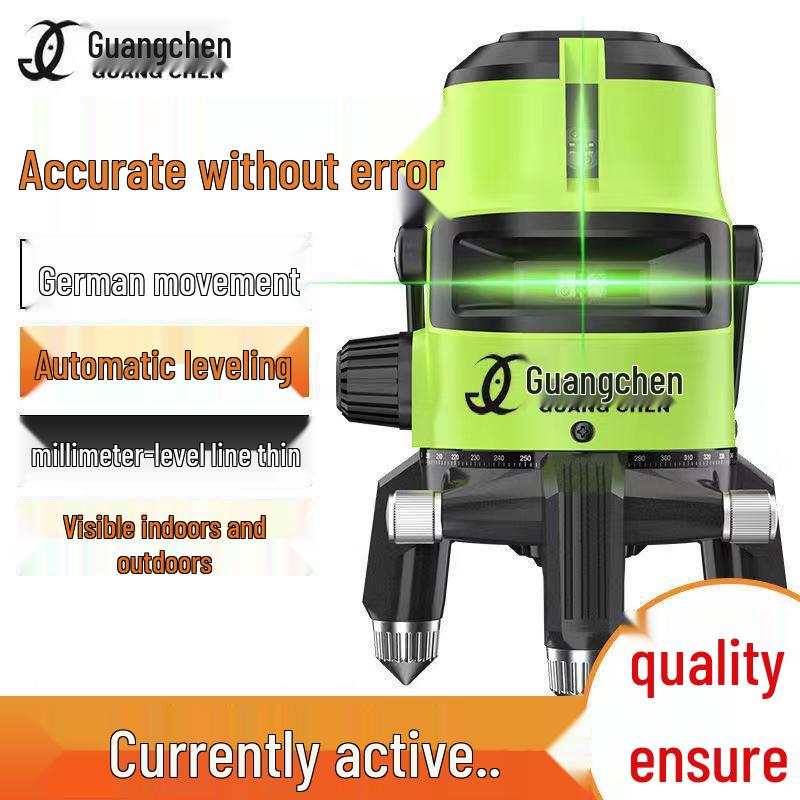 Nível Laser Infravermelho Verde e Azul de Alta Precisão - 2, 3 ou 5 Linhas, Luz Forte ao Ar Livre, Nivelamento Automático
