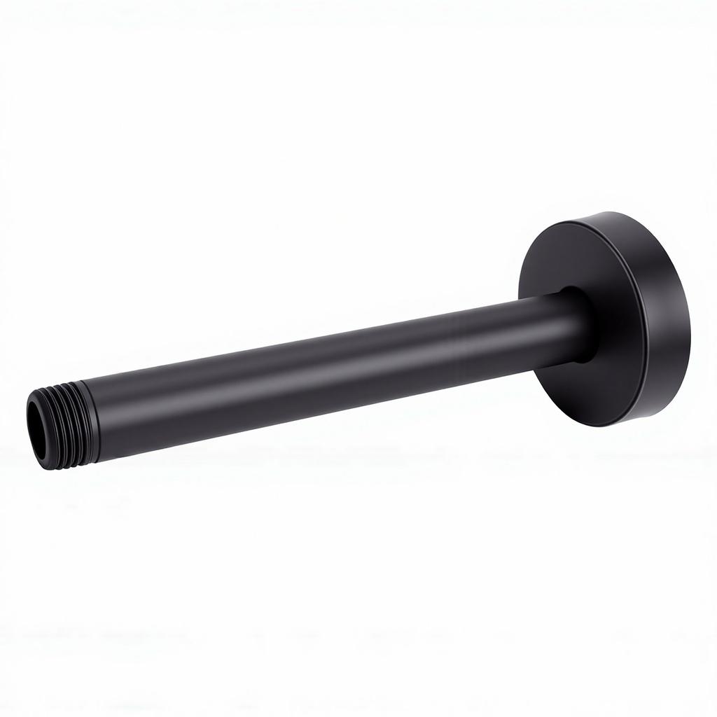Braccio Doccia con Piastra di Fissaggio a Soffitto Sostituzione Soffione Doccia a Pioggia Braccio Dritto Montato a Soffitto Nero 6 Pollici