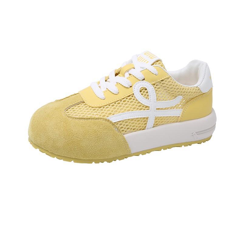 Thick-soled German Training Shoes Women's 2025 New Popular Summer Thin Mesh Breathable Casual Sports Yellow Forrest Gump Shoes