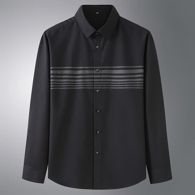 

Dibenze Men s Plus Size Striped Long Sleeve Business Casual Shirt 3XL