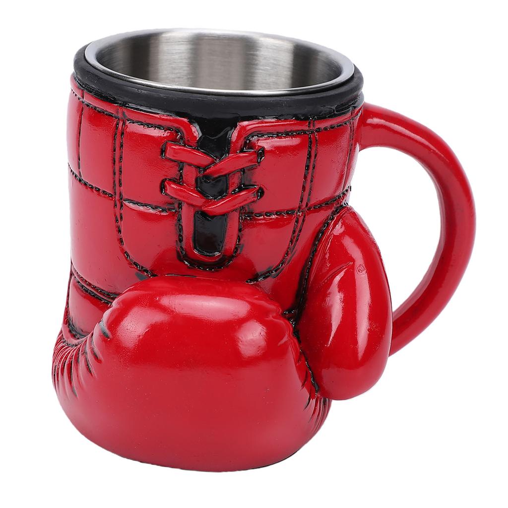 Boxing Glove Mug Resin Stainless Steel Novelty Boxing Coffee Mug Funny Tea Cup for Men Boyfriend Birthday Gifts