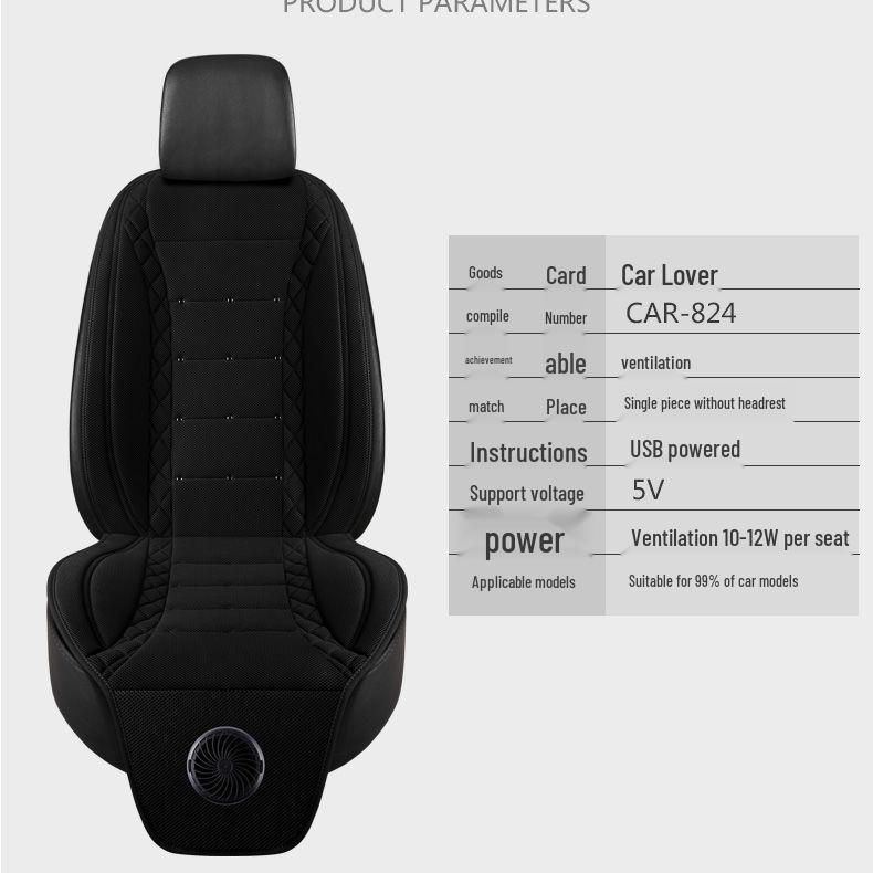 Chłodząca poduszka na siedzenie samochodowe z wentylatorem - Oddychająca letnia wentylacja do rozpraszania ciepła