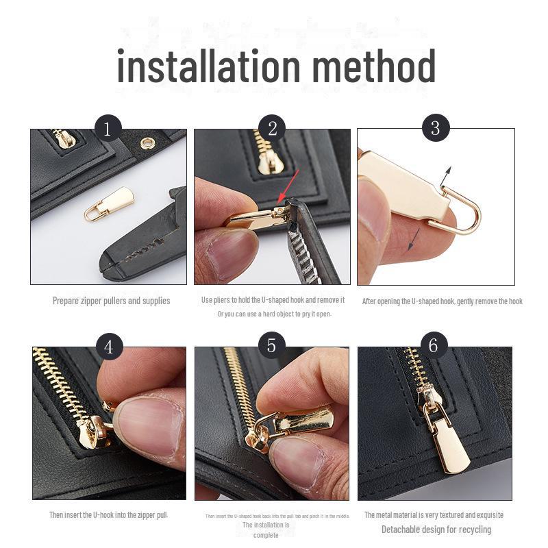 Werkzeugloser Austausch des Reißverschlusskopfs aus Metall für Gepäcktaschen