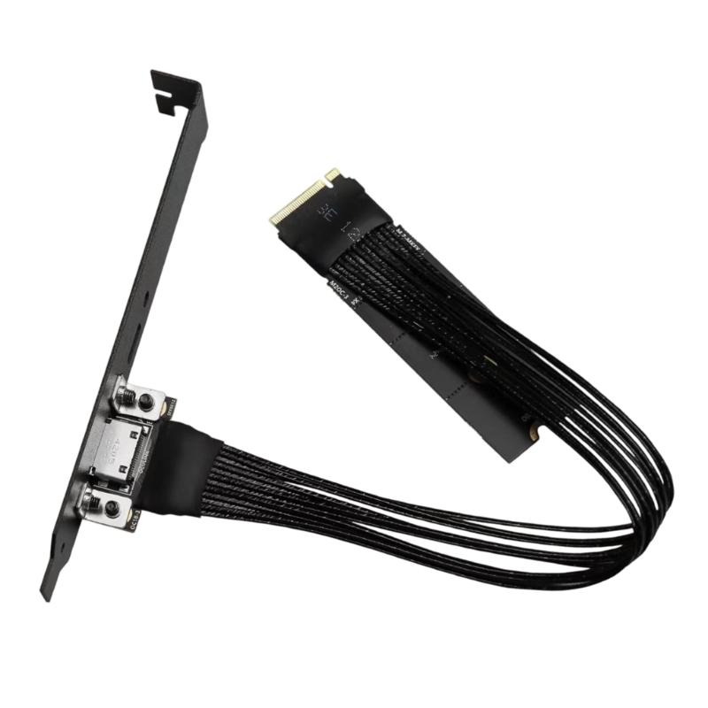 64Gbps M.2 To Oculink 4i Extension Cable PCIe4.0 Gen4 Silver Plated Cable for M.2 To SFF8611 Adapter Cable