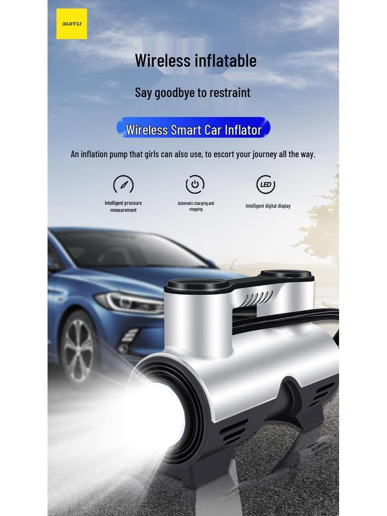 Portable 12V High-Power Electric Tire Inflator for Cars and Sedans