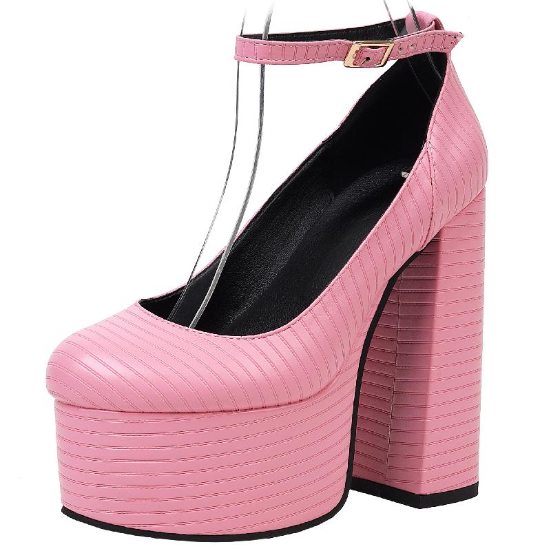 

Женские туфли-лодочки на платформе с высоким каблуком, новинка 2024 года, дизайнерские элегантные сексуальные черные, розовые, телесного цвета, свадебные танцевальные туфли для женщин, большого размера 46 розовый