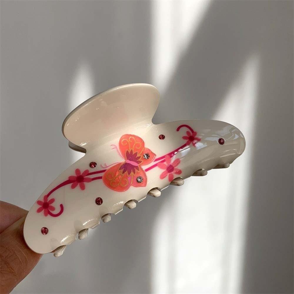 Blume Frauen Haifisch-Klammer Koreanischer Stil Acryl Haar-Kralle Strassstein-inlay Haar-Kralle Weiblich