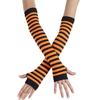 Colorful Stripe Fingerless Gloves for Women Fashion Arm Sleeves Christmas Party Decorative Rainbow Gloves for Teens Girl