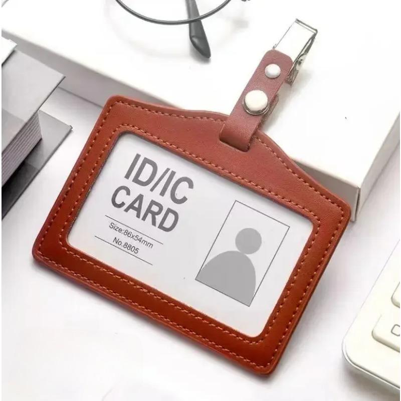 Leather Work Card  Cover Card Clip Cowhide Nameplate Cowhide Nameplate Elevator  Access Control School  Doctor Bus Card