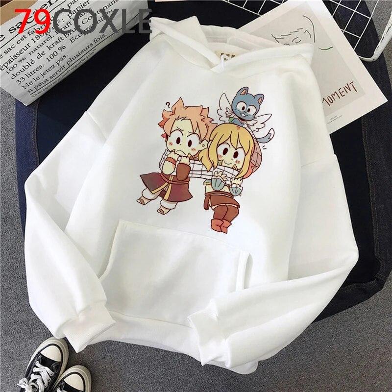 Heiße japanische Anime Fairy Tail Hoodies Frauen Kawaii Winter Kleidung Harajuku Cartoon Grafik Streetwear Unisex Sweatshirts Weibliche Unisex