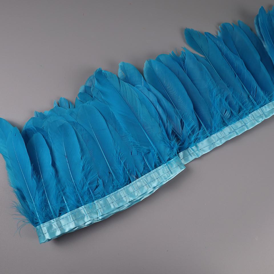 2M Natural Dyed Goose Feather Trims Real Geese Duck Feathers Fringe Ribbons For Handmade Crafts Pumas Wedding Accessories