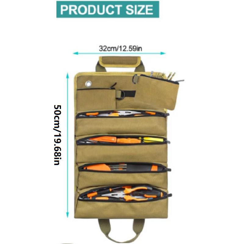 

Tool Bag Organizers - Small Tool Bag With Detachable Pouches Heavy Duty Roll Up Tool Bag Organizer With 6 Tool Pouches хакі