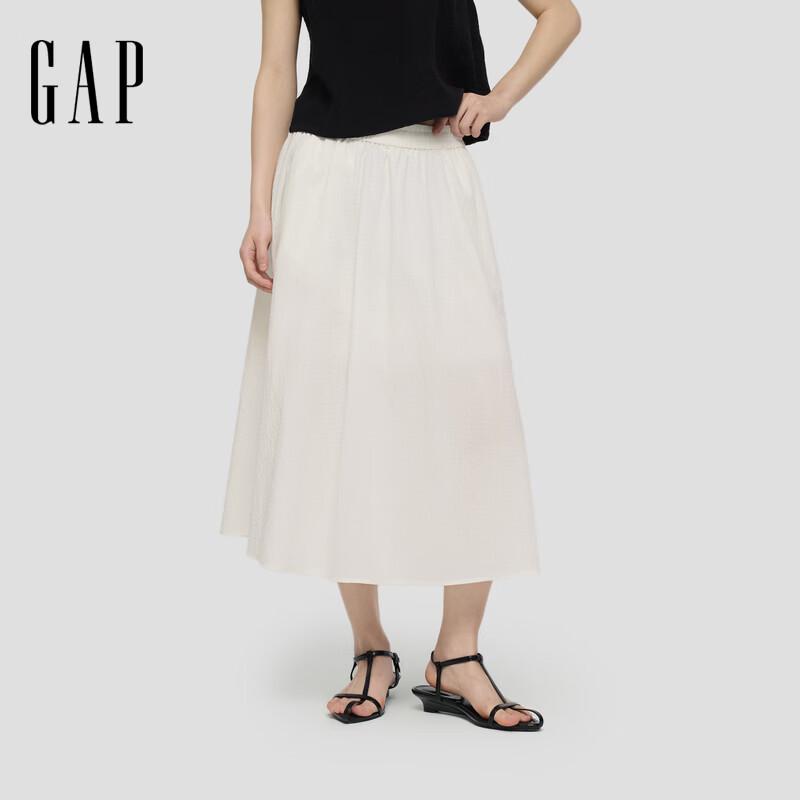 GAP Women s Logo Embroidered Elastic Waist Long Skirt 165/70A