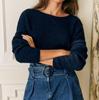 Cross2025: Women's Autumn/Winter European & American Style Simple Cardigan Sweater, Buttoned, Round Neck, Solid Color Knitwear