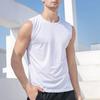 Men Ice Silk Vest Thin Outerwear Fitness Top Hurdle Mesh Sports Vest Loose  Sleeveless T-shirt