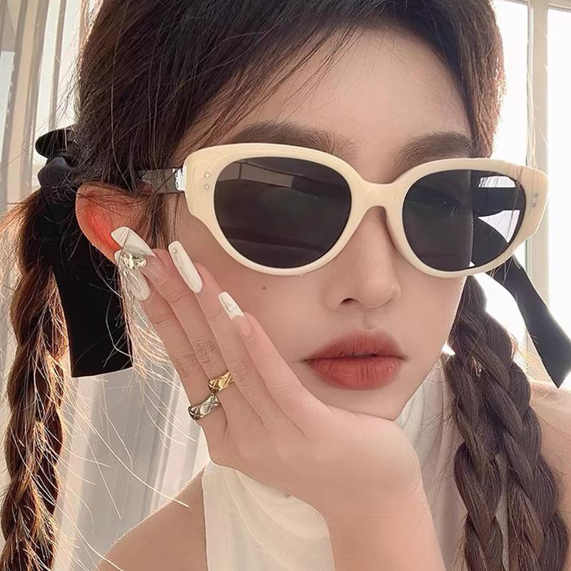 Retro Cat Eye Sunglasses Female Summer Spice Street Shot Sunscreen Trend Uv Protection Sunglasses Male Polarized Sunshade