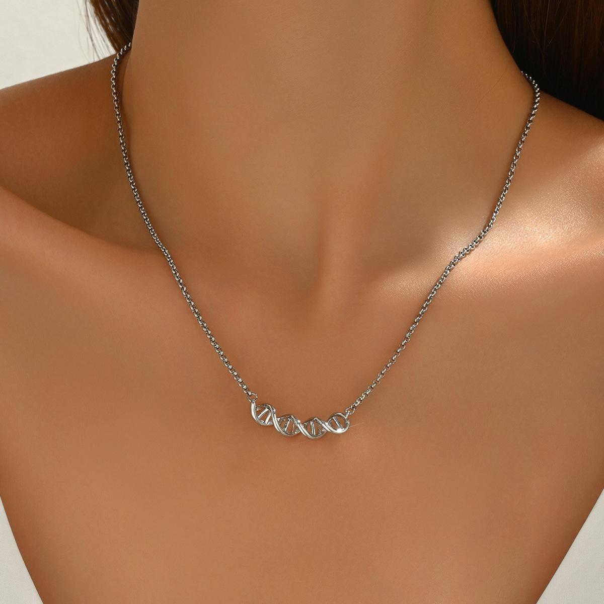 

Ретро женское ожерелье, индивидуальный витой металлический дизайн, длинная цепочка с подвеской, универсальная модная бижутерия для женщин