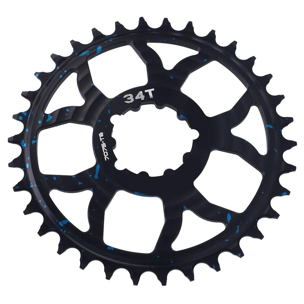 34T Bike Chainring 7075 Aluminum Alloy Positive Negative Tooth Round Chainwheel for GXP Road Bikes