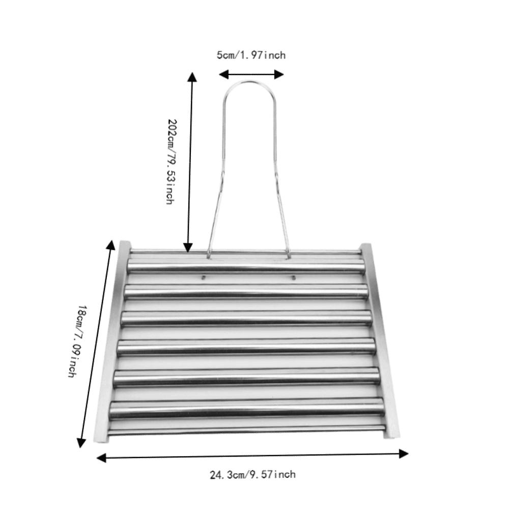 Stainless Steel Sausage Roller Rack Silver BBQ Grill Rack Durable Hot Dog Roller Camping Grill