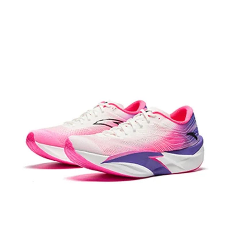 New Anta C202 6.0 Cushioned Slip-Resistant Abrasion-Resistant Low-Top Carbon Plate Running Shoes Men's White Red Purple 112445570-11