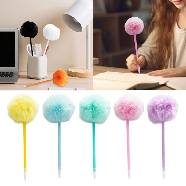 Set di 5 penne a sfera pelose, divertenti da scrivere, punta da 1,0 mm, ricaricabili, scorrevoli, ideali per studenti e adulti, perfette come regalo di Natale.