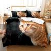 3D Cat Bedding Set Modern Printed Lovely Animals Comforter Queen King Single Size Duvet Cover Home Textile Bedroom Decor