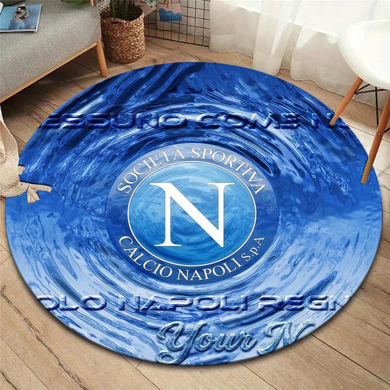 SSC Napoli Custom Name Round Area Rug,Carpet Rug for Living Room Bedroom Sofa Playroom Decor,Non-slip Floor Mat