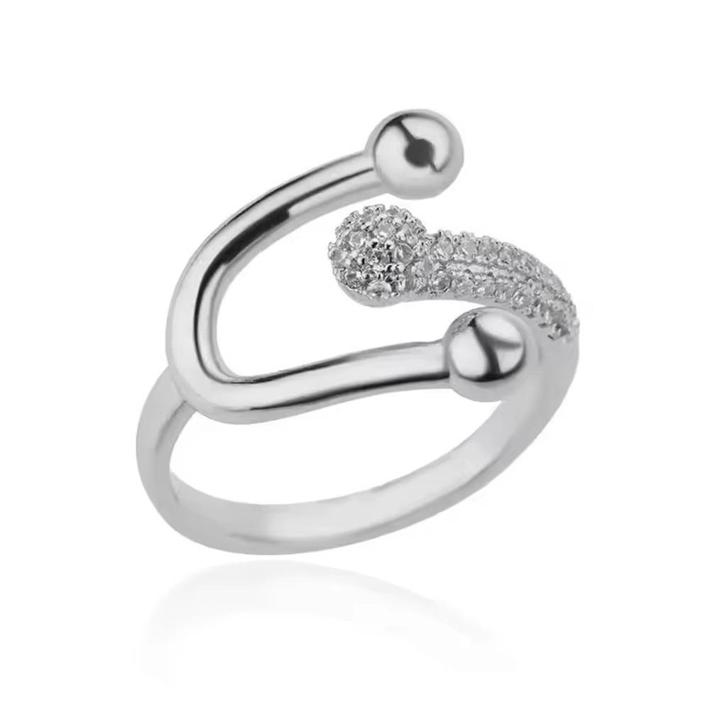 Bague en cuivre avec zircon micro-incrusté pour femmes Bijou minimaliste Cadeau Pour femmes Port quotidien