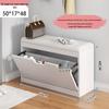 Shoe Storage Bench with Flip-Top Cabinet and Integrated Stool for Entryway