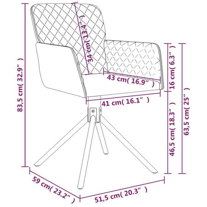 VidaXL 2x Swivel Dining Chairs Dining Armchairs Dining Chairs Kitchen Chairs Adjustable Height Grey 344790