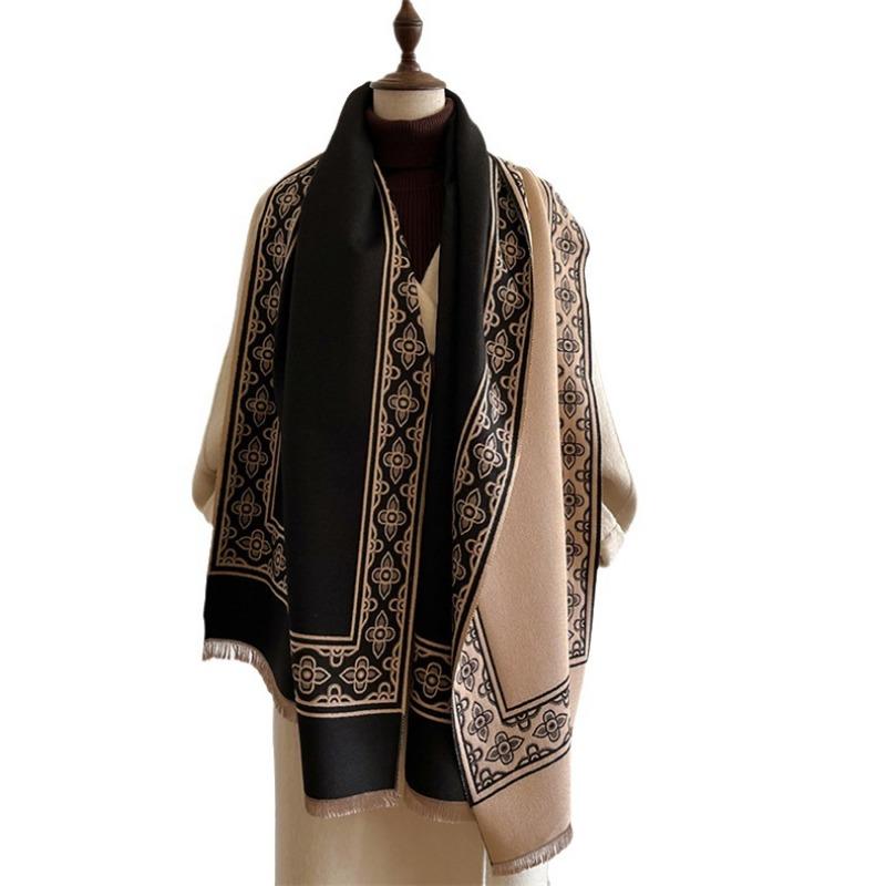 Simple business style autumn and winter new imitation cashmere scarf versatile jacquard warm fashion scarf air conditioner sofa blanket