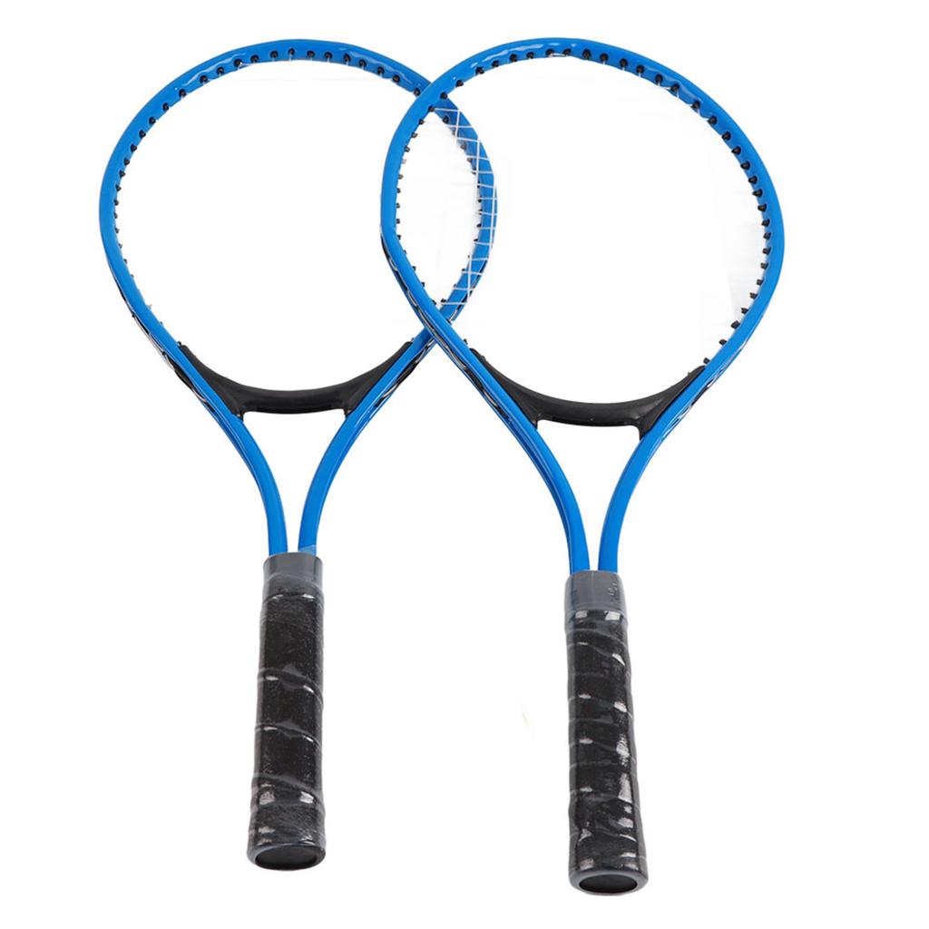 Iron Alloy Children Tennis Racket Beginner Practice Racquet with Ball and Carry Bag(Blue)