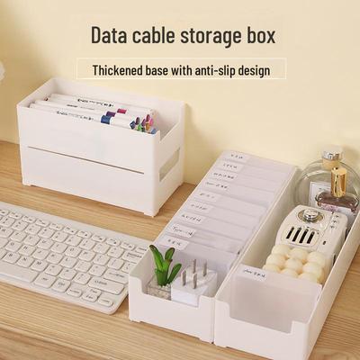 Stackable Desktop Storage Box for Cables, Drawers, Partitions, and Cosmetics