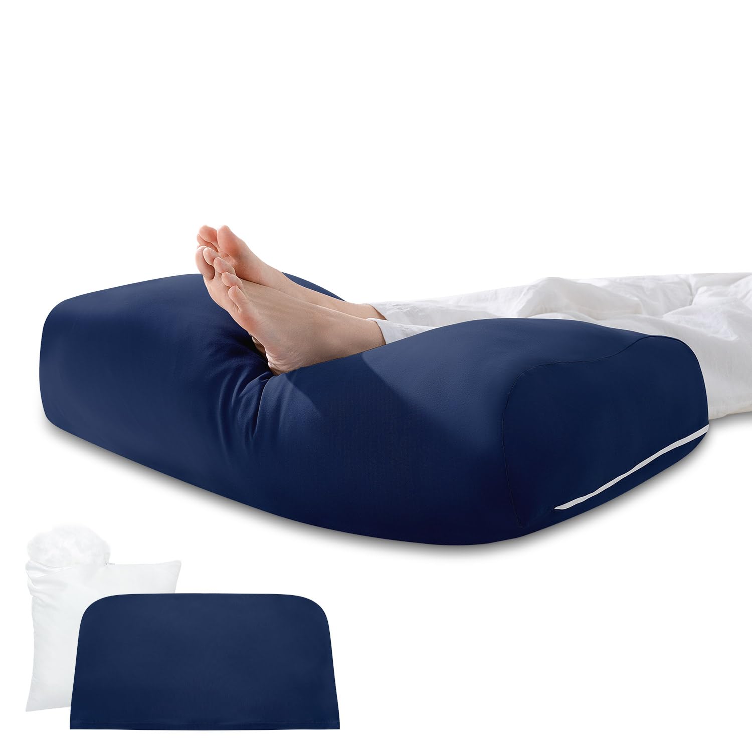 

HIYORIBA Foot Pillow, Footrest Cushion for Sleeping, Backrest, and Knee Pillow [Designed in Japan] Bamboo Fiber Material [Includes Refills and Adjusta