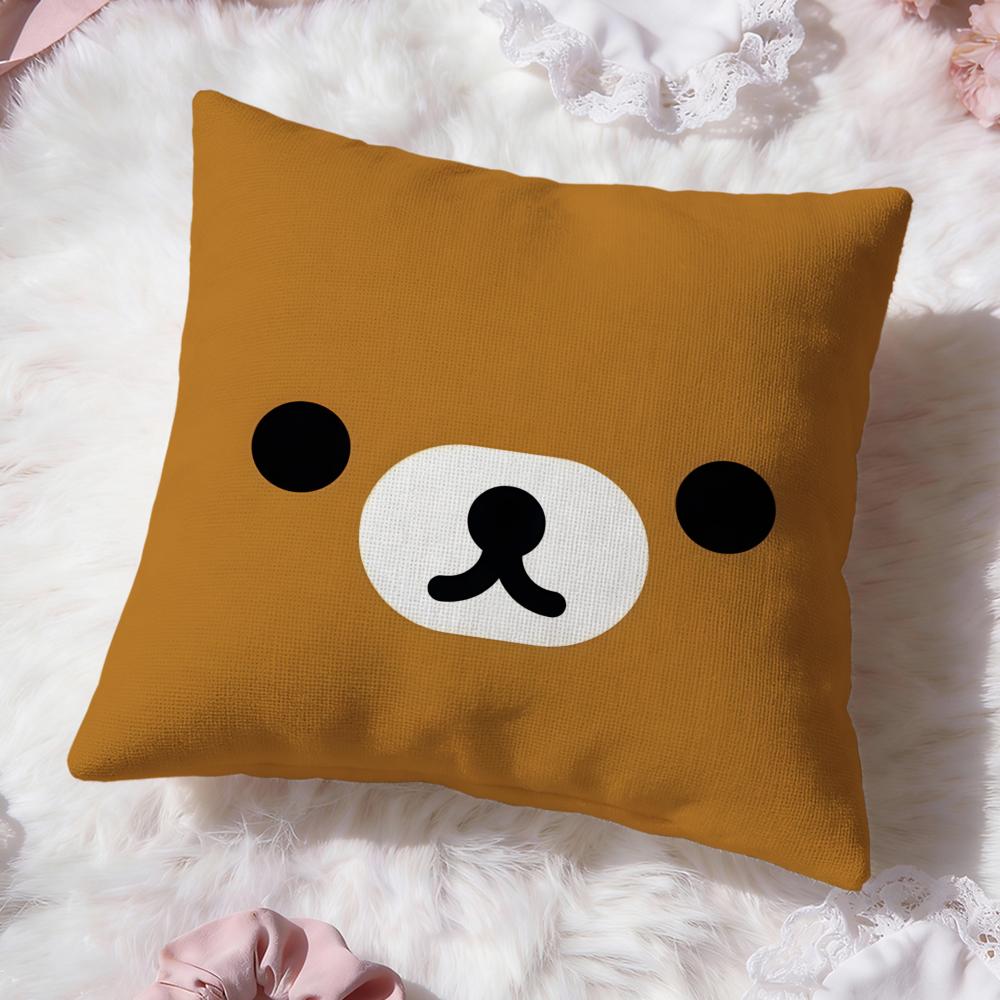 Cute R-RirakkumaS Cushion Cover Premium Comfort Reversible Pillow Cove -Two in One Design for Any Room & Car Interior