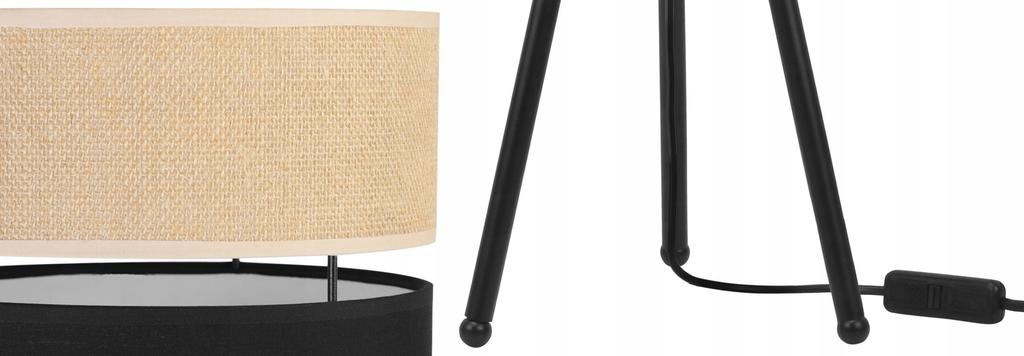TABLE LAMP JUTE LAMPSHADE 20 CM BLACK