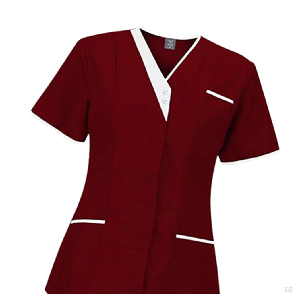 Uniformy pielęgniarskie Damskie zestawy medyczne Oddychające Wygodne Lekarz z kieszeniami, Góra kostiumu pielęgniarki