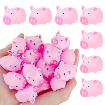 5/10/20PCS Cute Pink Pig Mini Rubber Screaming Sound Piggy Funny Ornaments Pet Favors Squeak Game Props Suitable for Dog Cat ZYF