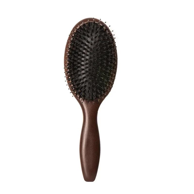 Boar Bristle Brush Wood Natural Hair Brush Dry Wet Detangle Wood Combs For Women Barber Beauty Care Paddle Scalp Massage Brush