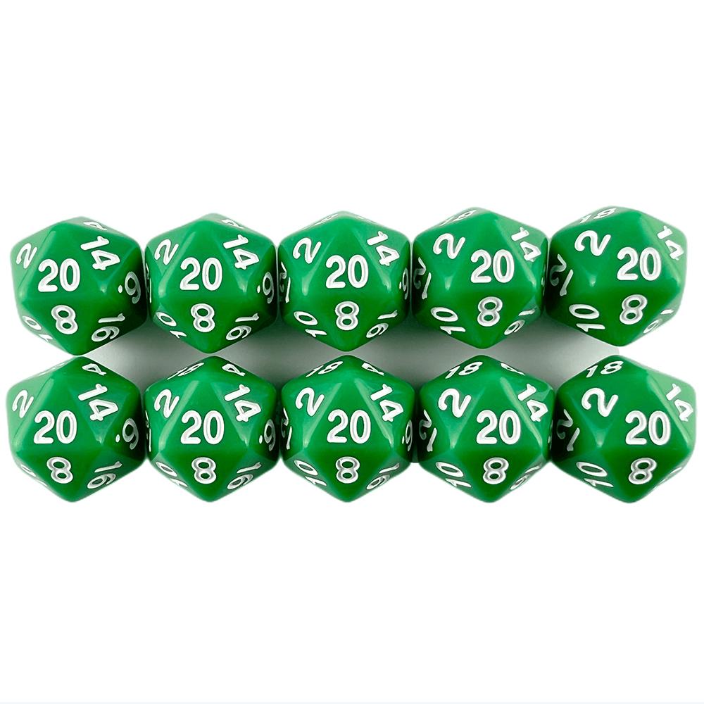 Neprůhledné barevné kostky D20, 10 ks, 20stranné kostky, kostky pro hru DND, příslušenství pro deskové hry DND