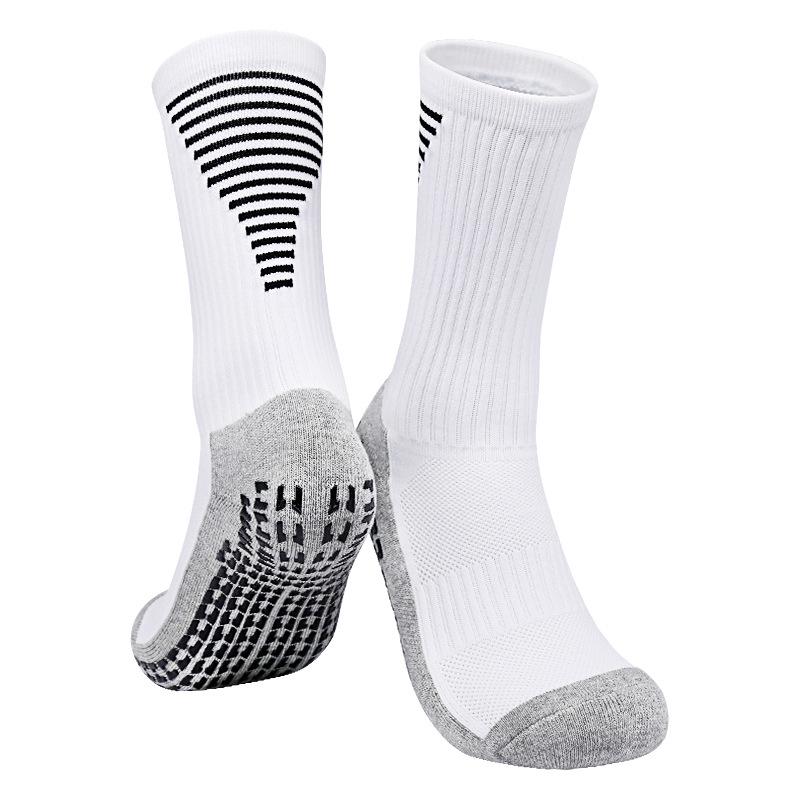 Men's Professional Gel Football Socks - Breathable, Non-Slip, Mid-Calf Training Socks with Towel Bottom.